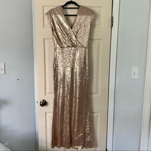 Gold / Champagne Sequin Bridesmaids / Wedding Guest Dress from Lulus